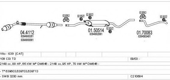 MTS C210684010446 Exhaust System
